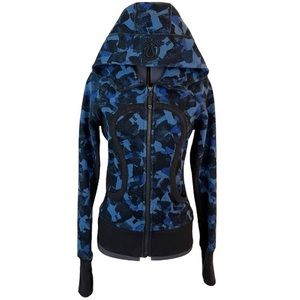 Rare LULULEMON Scuba Hoodie II Mystic Jungle Hawk Blue Harbor 4 S Small yoga
